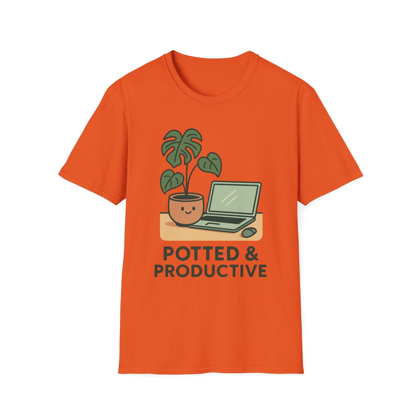 Potted & Productive T-Shirt, Ideal for Plant Lovers, Home Office Gear, Gifts for Creatives, Motivational Tee, Casual Wear, Everyday Style