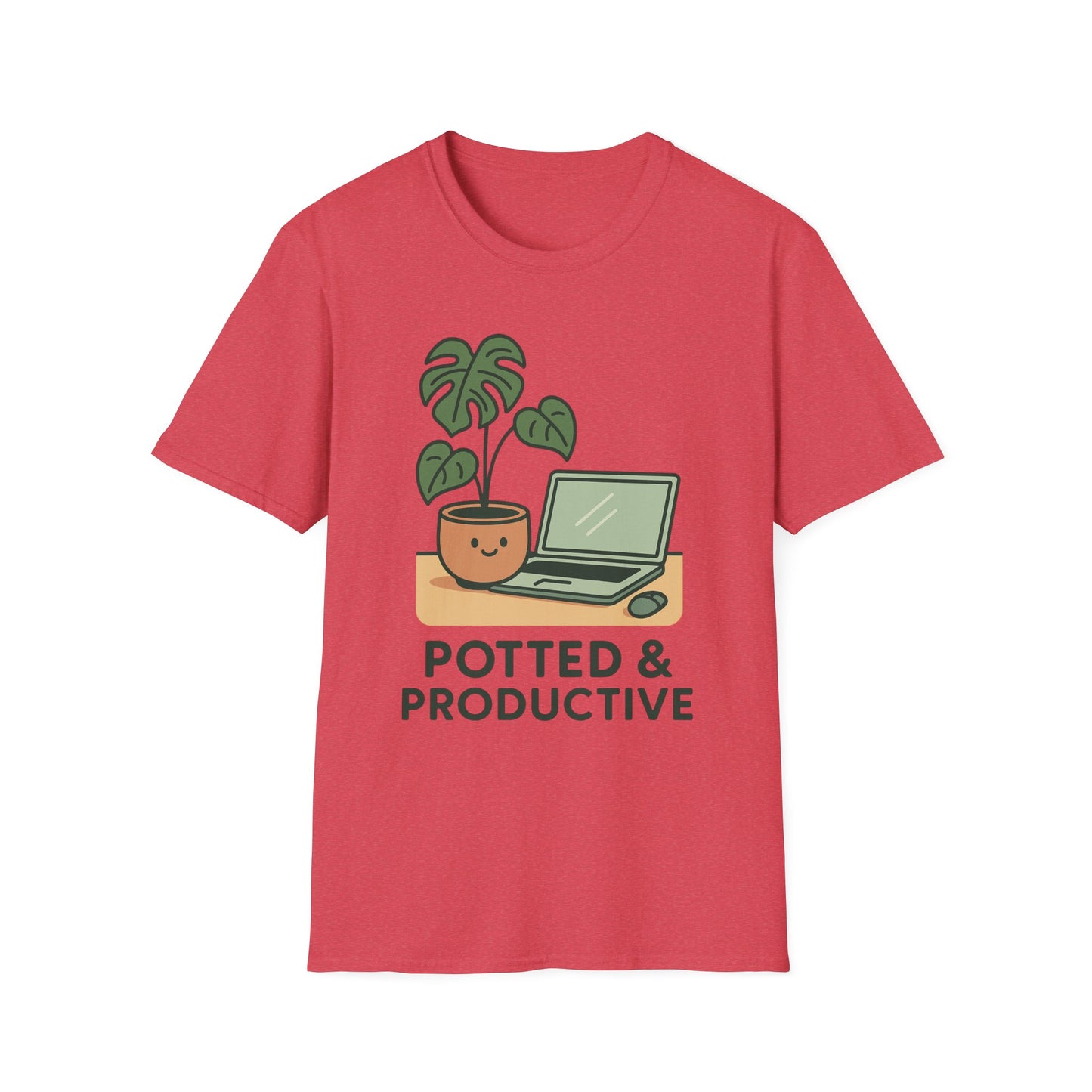 Potted & Productive T-Shirt, Ideal for Plant Lovers, Home Office Gear, Gifts for Creatives, Motivational Tee, Casual Wear, Everyday Style