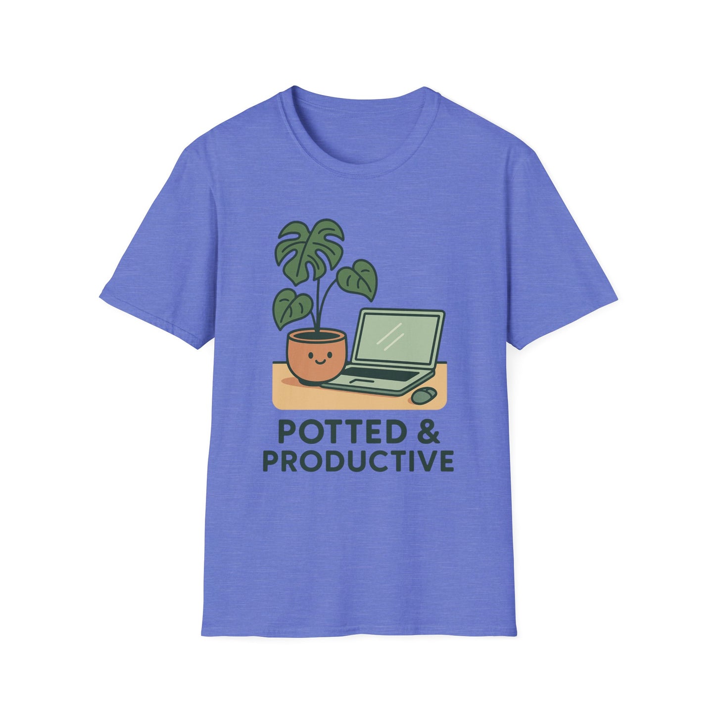 Potted & Productive T-Shirt, Ideal for Plant Lovers, Home Office Gear, Gifts for Creatives, Motivational Tee, Casual Wear, Everyday Style